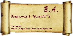 Bagnovini Atanáz névjegykártya